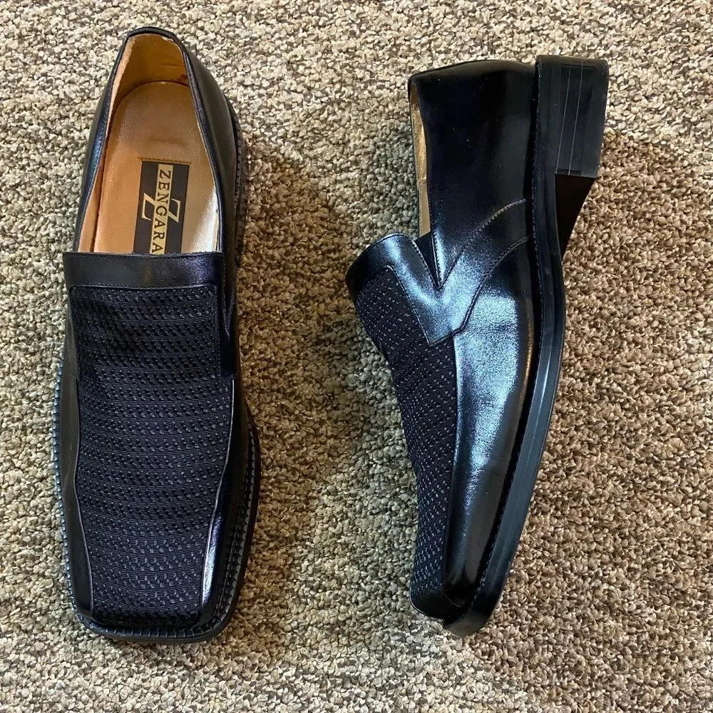 VTG, ZENGARA FASHION Dress Shoes Men's Black Leather Loafers Size 8 US